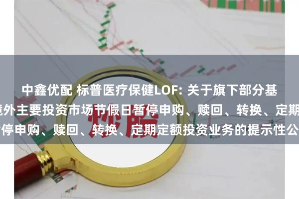 中鑫优配 标普医疗保健LOF: 关于旗下部分基金2025年5月26日因境外主要投资市场节假日暂停申购、赎回、转换、定期定额投资业务的提示性公告